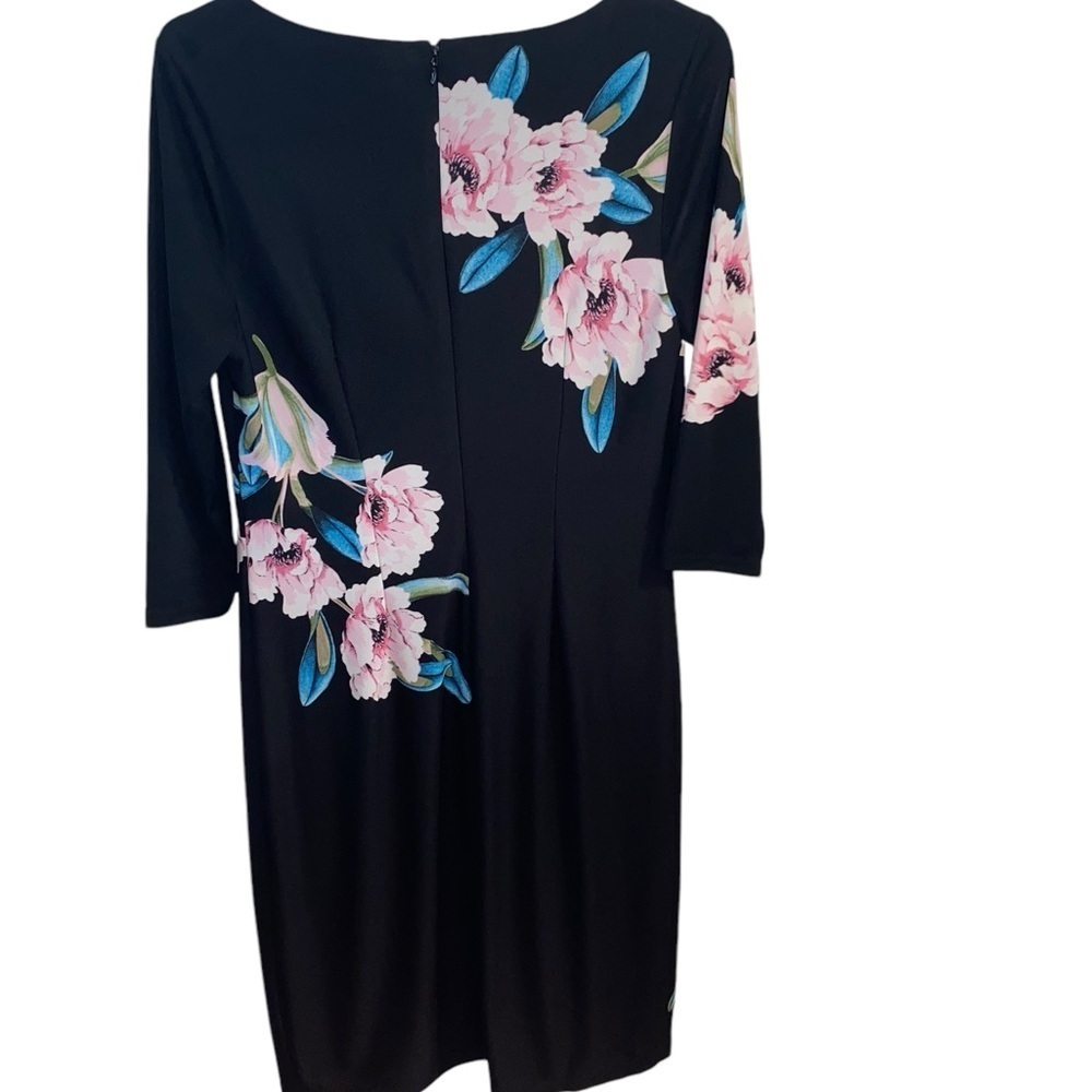 INC International concepts 34 sleeve black floral sheath dress - Picture 10 of 13